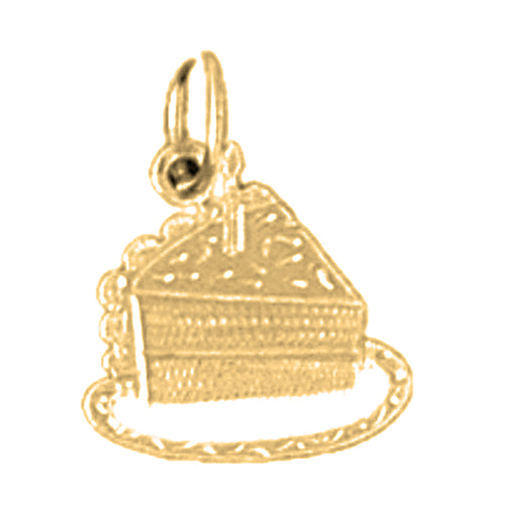 Yellow Gold-plated Silver Slice Of Cake Pendant