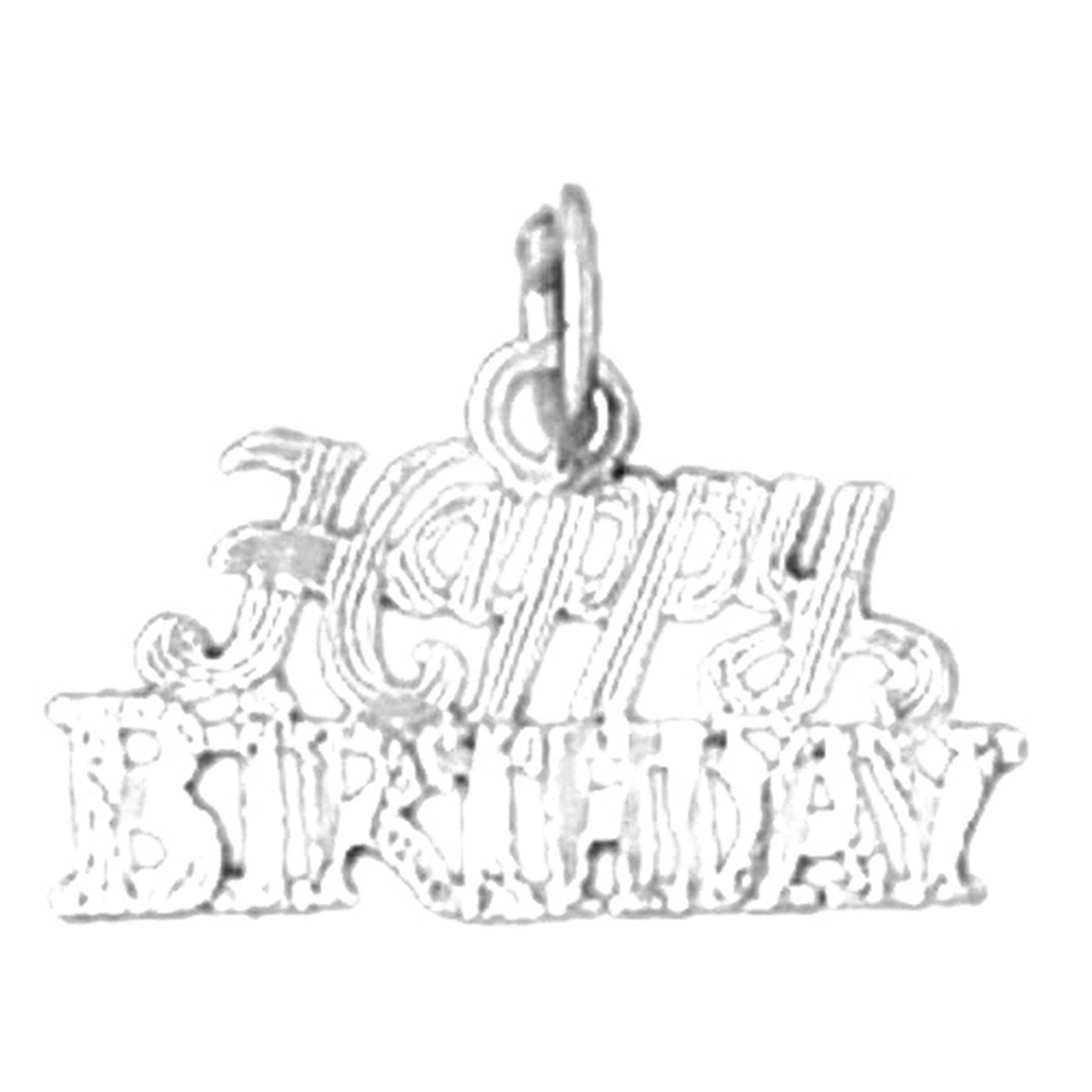 Sterling Silver Happy Birthday Pendant