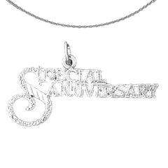 Sterling Silver Special Anniversary Pendant (Rhodium or Yellow Gold-plated)