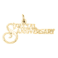 Yellow Gold-plated Silver Special Anniversary Pendant