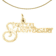 Sterling Silver Special Anniversary Pendant (Rhodium or Yellow Gold-plated)
