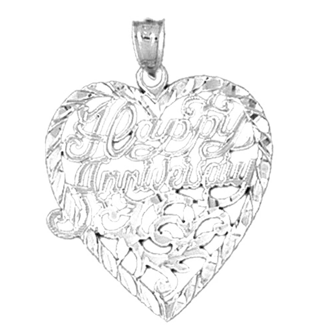 Sterling Silver Happy Anniversary Pendant