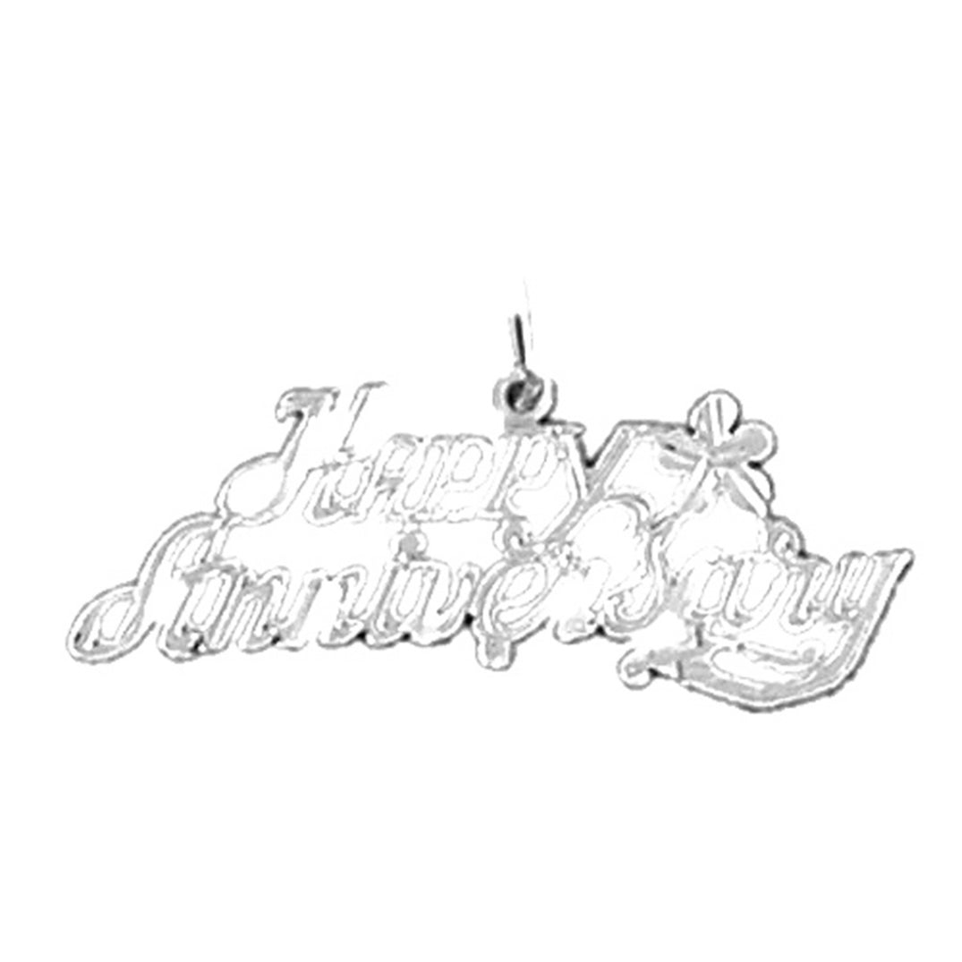 Sterling Silver Happy Anniversary Pendant