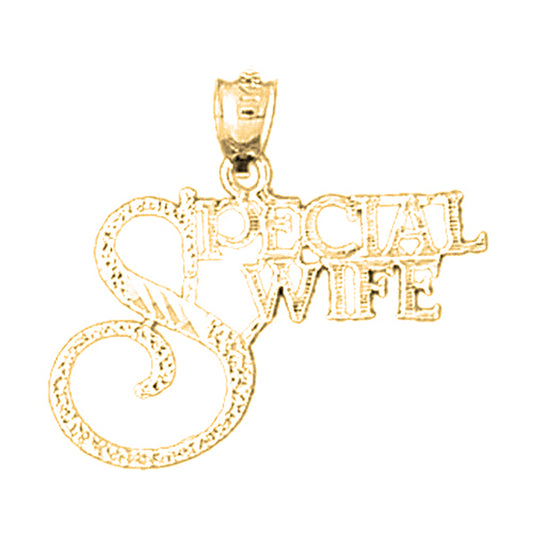 Yellow Gold-plated Silver Special Wife Pendant