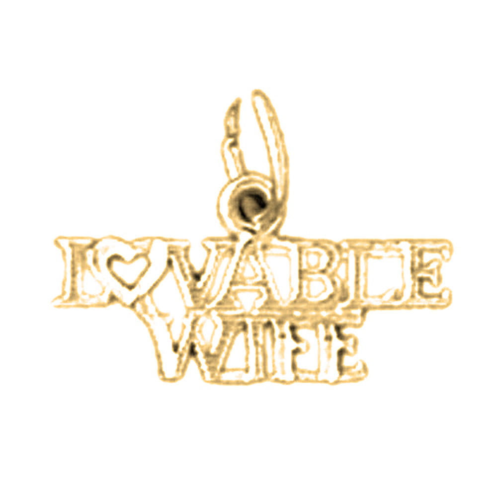 Yellow Gold-plated Silver Lovable Wife Pendant