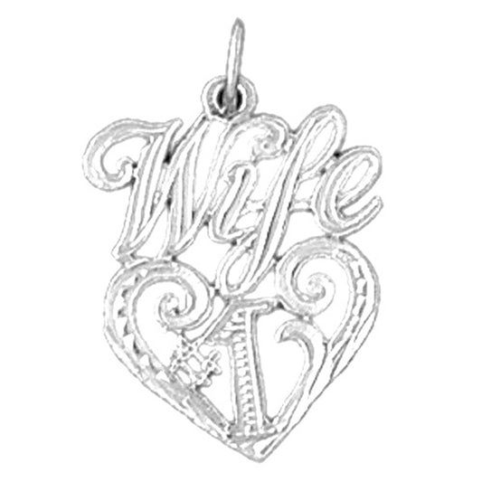 Sterling Silver #1 Wife Pendant