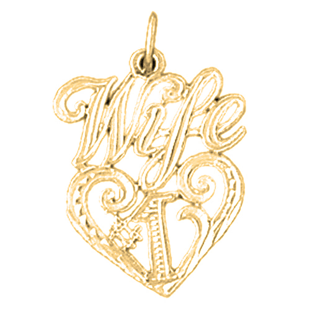 Yellow Gold-plated Silver #1 Wife Pendant