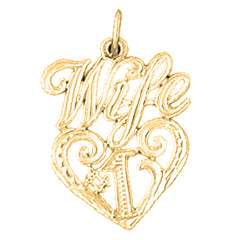 Yellow Gold-plated Silver #1 Wife Pendant