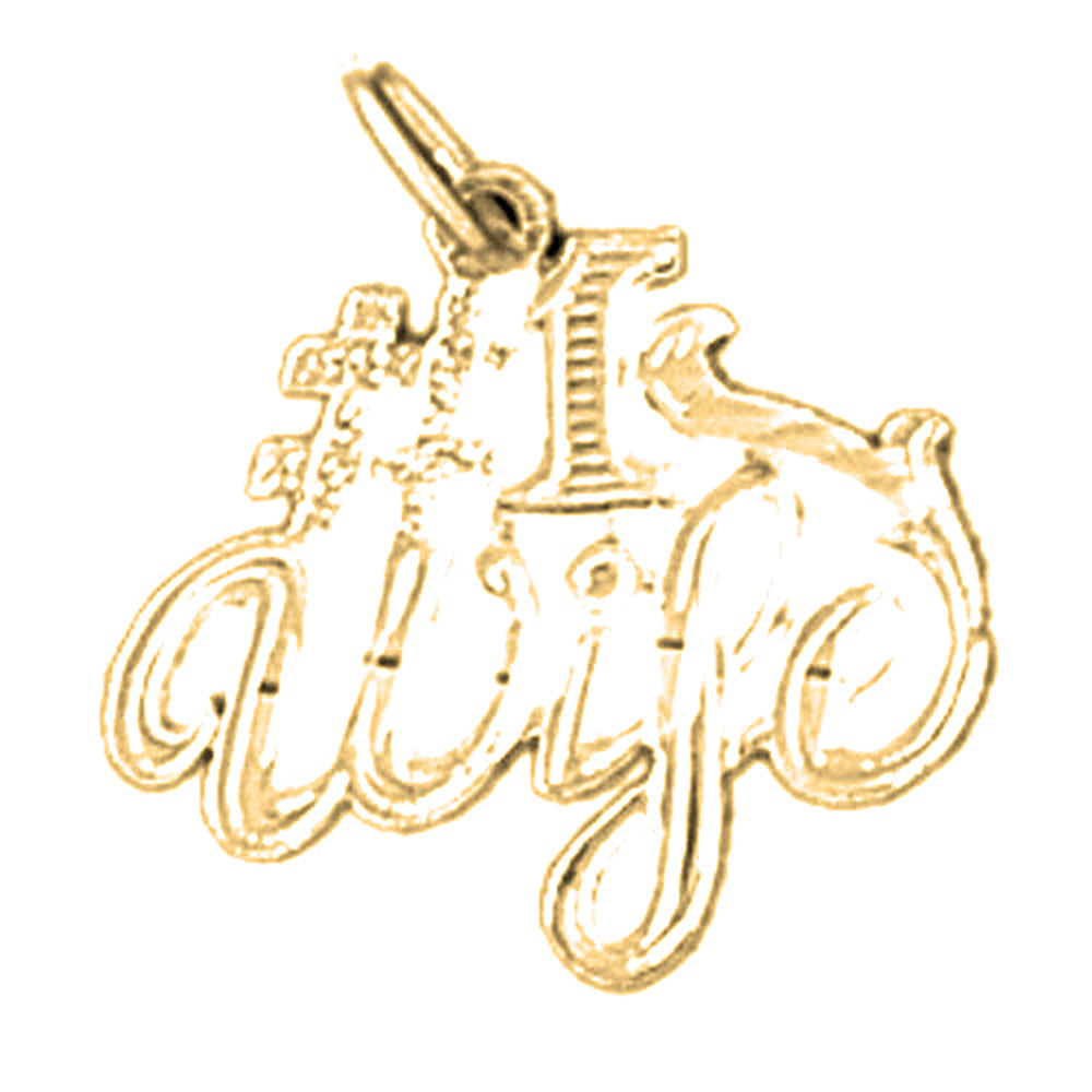 Yellow Gold-plated Silver #1 Wife Pendant