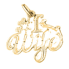 Yellow Gold-plated Silver #1 Wife Pendant