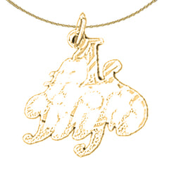 Sterling Silver #1 Wife Pendant (Rhodium or Yellow Gold-plated)