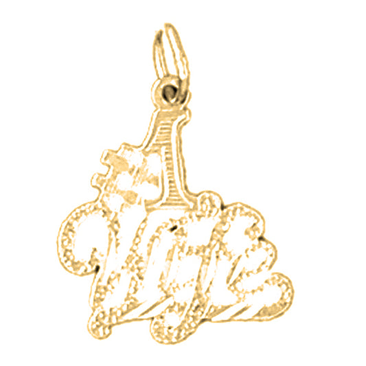 Yellow Gold-plated Silver #1 Wife Pendant