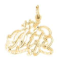 Yellow Gold-plated Silver #1 Wife Pendant