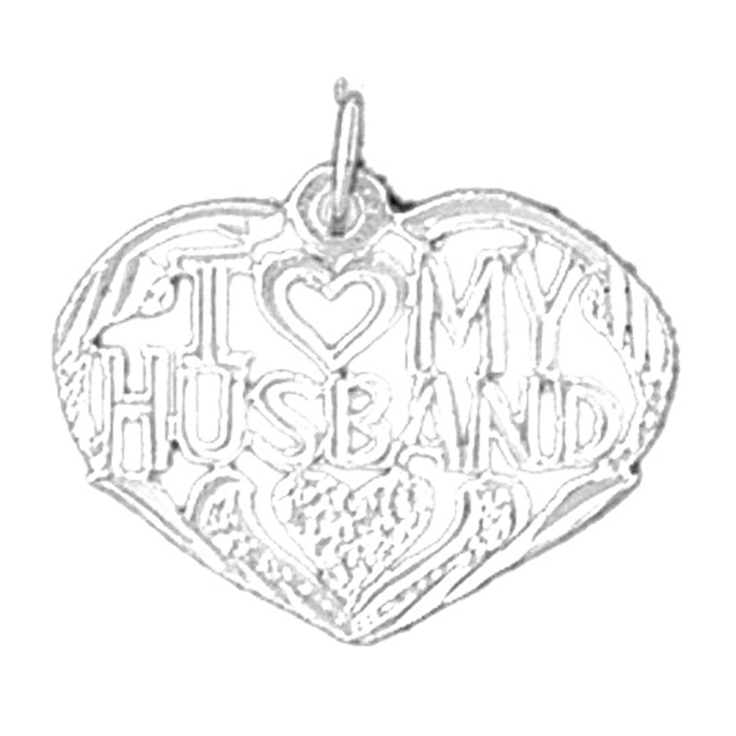 Sterling Silver I Love My Husband Pendant