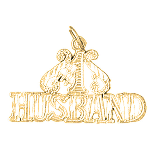 Yellow Gold-plated Silver #1 Husband Pendant