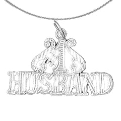 Sterling Silver #1 Husband Pendant (Rhodium or Yellow Gold-plated)