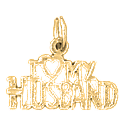Yellow Gold-plated Silver I Love My Husband Pendant
