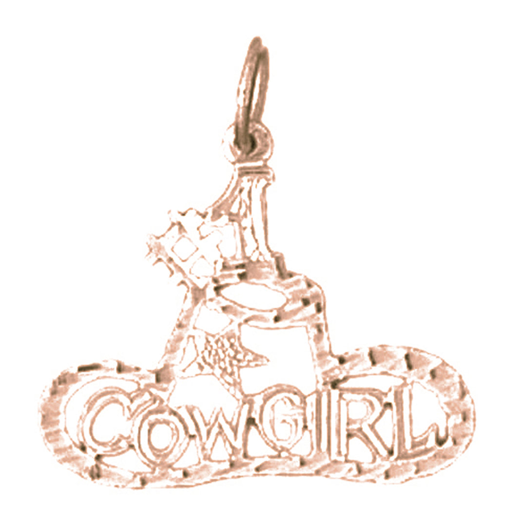 14K or 18K Gold #1 Cowgirl Saying Pendant