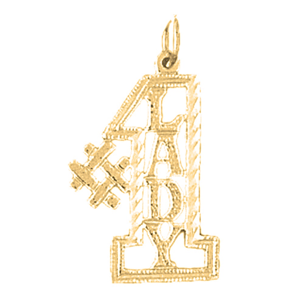 Yellow Gold-plated Silver Saying Pendant