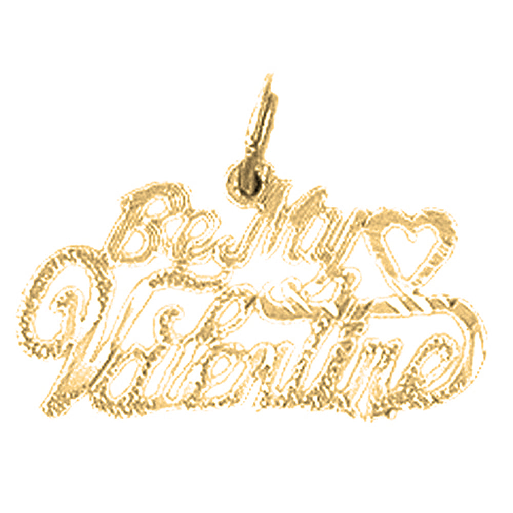 Yellow Gold-plated Silver Be My Valentine Pendant