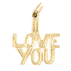 Yellow Gold-plated Silver I Love You Pendant