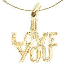 Anhänger „I Love You“ aus Sterlingsilber (rhodiniert oder gelbvergoldet)