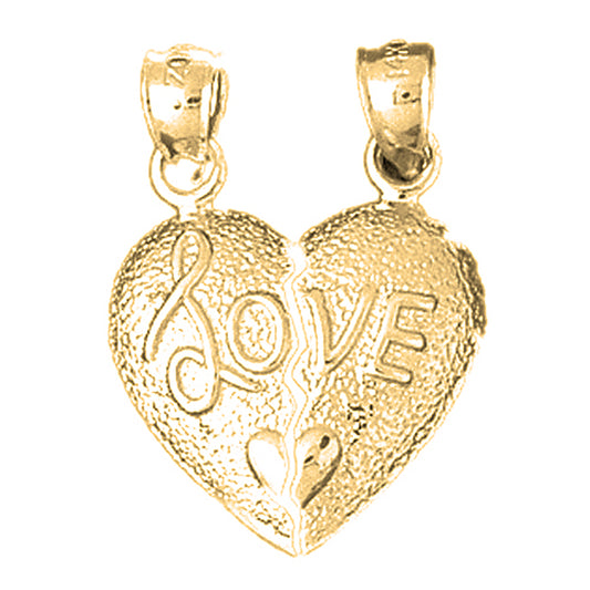 Yellow Gold-plated Silver Love Pendant