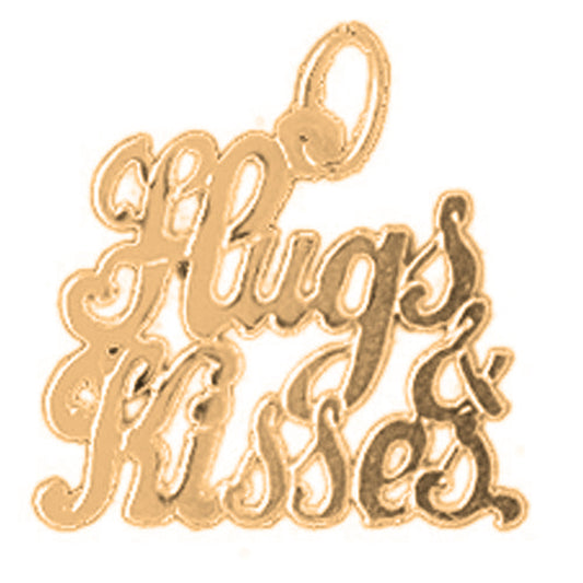Yellow Gold-plated Silver Hugs & Kisses Pendant