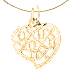 Sterling Silver Xoxo Pendant (Rhodium or Yellow Gold-plated)