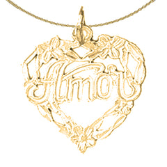 Sterling Silver Amor Pendant (Rhodium or Yellow Gold-plated)