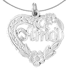 Sterling Silver Amor Pendant (Rhodium or Yellow Gold-plated)