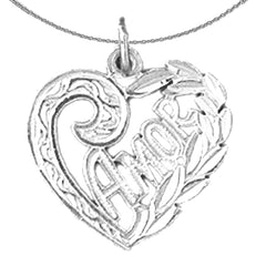 Sterling Silver Amor Pendant (Rhodium or Yellow Gold-plated)