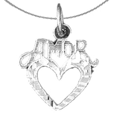 Sterling Silver Amor Pendant (Rhodium or Yellow Gold-plated)