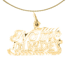 Sterling Silver Nome Olvides Pendant (Rhodium or Yellow Gold-plated)
