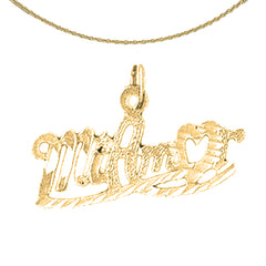 Sterling Silver Mi Amor Pendant (Rhodium or Yellow Gold-plated)