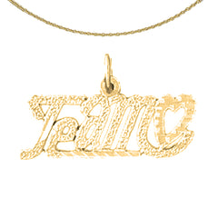 Sterling Silver Te Amo Pendant (Rhodium or Yellow Gold-plated)