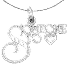 Sterling Silver Someone To Love Pendant (Rhodium or Yellow Gold-plated)