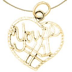 Sterling Silver You're #1 Pendant (Rhodium or Yellow Gold-plated)