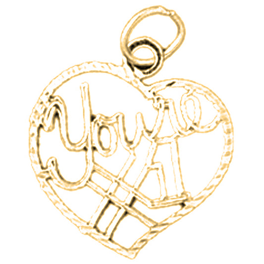 Yellow Gold-plated Silver You're #1 Pendant