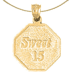 Anhänger „Sweet 15“ aus Sterlingsilber (rhodiniert oder gelbvergoldet)