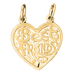 Yellow Gold-plated Silver Best Friends In Heart Pendant