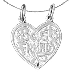 Anhänger „Best Friends in Heart“ aus Sterlingsilber (rhodiniert oder gelbvergoldet)