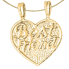 Anhänger „Best Friends in Heart“ aus Sterlingsilber (rhodiniert oder gelbvergoldet)