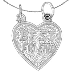 Anhänger „Best Friends in Heart“ aus Sterlingsilber (rhodiniert oder gelbvergoldet)