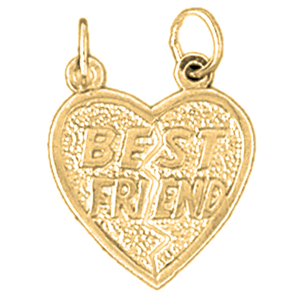 Yellow Gold-plated Silver Best Friends In Heart Pendant