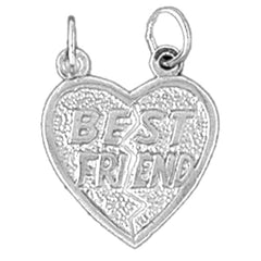 Sterling Silver Best Friends In Heart Pendant