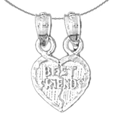 Anhänger „Best Friends in Heart“ aus Sterlingsilber (rhodiniert oder gelbvergoldet)