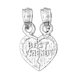 Sterling Silver Best Friends In Heart Pendant