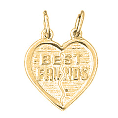 Yellow Gold-plated Silver Best Friends In Heart Pendant