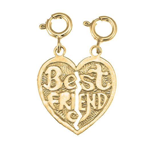 Yellow Gold-plated Silver Best Friends In Heart Pendant